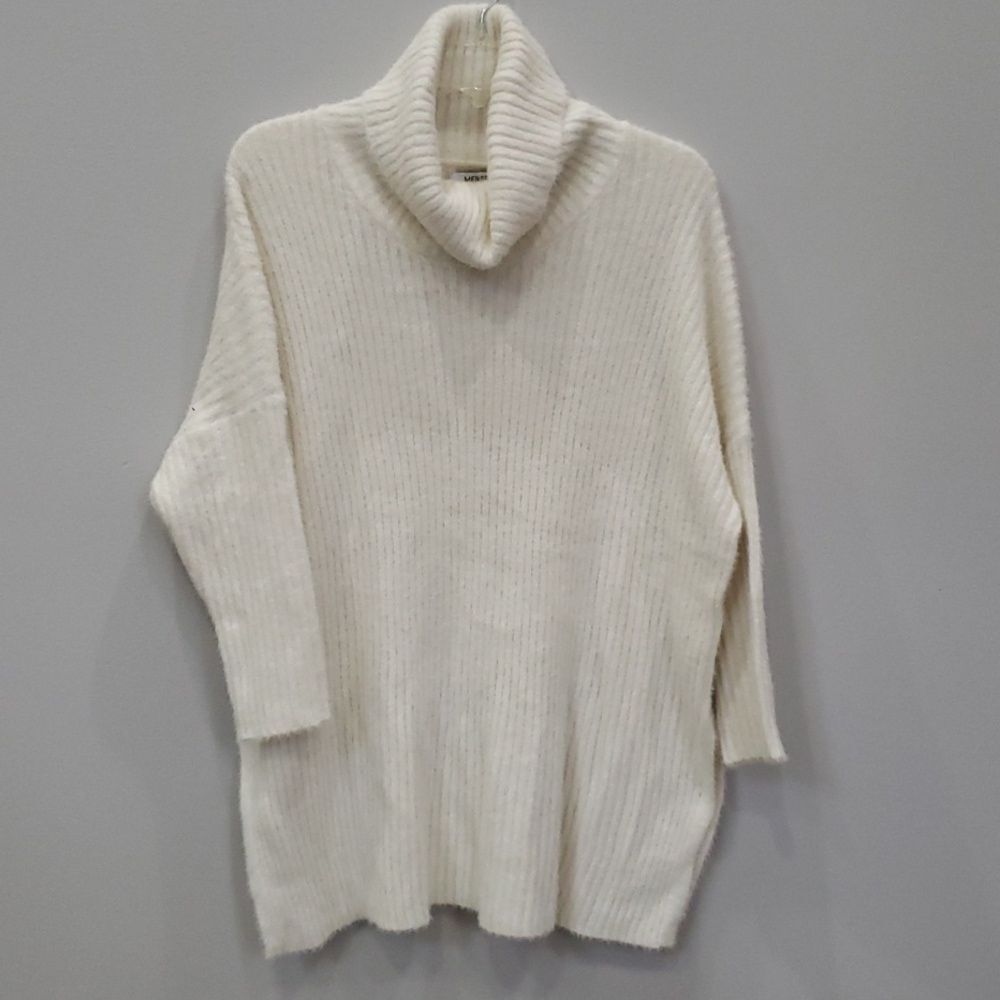 MerSea Sweater Womens OS The New Yorker Cowl Neck Cream Ribbed Knit Oversized